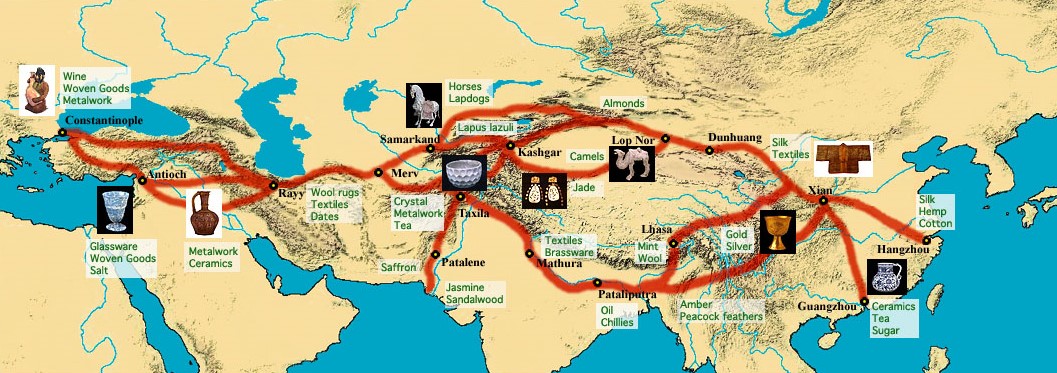 Carte Route soie