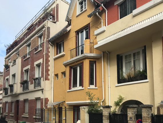 22 octobre 2019 - L'habitat social du XIXe siècle à nos jours. Quartier de la Mouzaïa aux Buttes Chaumont à Paris XIXe